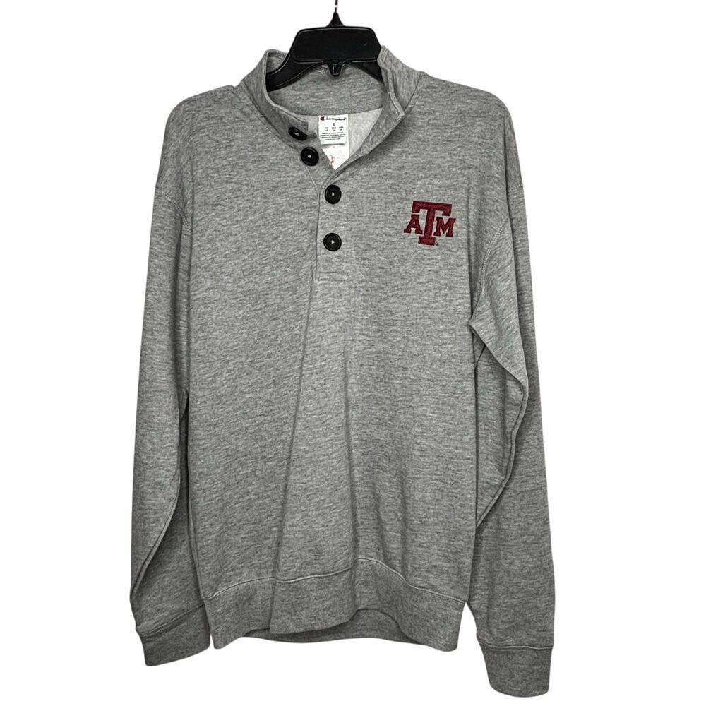 Champion Men's Gray Texas A&M Long Sleeve Pullover Sweatshirt Size Small New